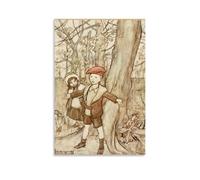Arthur Rackham One Day They Were Overheard by A Fairy, ilustración de Maimie y Tony en Peter Pan in Kensington Gardens Póster arte de pared estético lienzo pintura cuadro cuadro decoración hogar Unfra