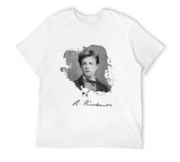 Arthur Rimbaud Ink Effect Men's T-Shirt Unisex White Cotton Hip Hop Print tee Shirts XXL