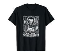 Arthur Schopenhauer El Mundo como lo hará la filosofía Camiseta gráfica económica, Hombre, Negro, S