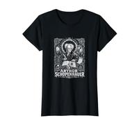 Arthur Schopenhauer El Mundo como lo hará la filosofía Camiseta gráfica económica, Mujer, Negro, L