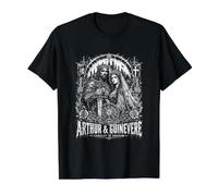 Arthur Y Guinevere Camelot En Sombra Gótico Camiseta gráfica económica, Hombre, Negro, S