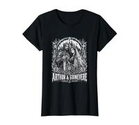 Arthur Y Guinevere Camelot En Sombra Gótico Camiseta gráfica económica, Mujer, Negro, S