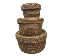 Arti Casa Caja con tapa 3 piezas - Almacenamiento multifuncional con tapa - Cestas en 3 tamaños S, M y L - Diámetro máximo 25 cm - Elegante decoración del hogar - para diferentes habitaciones