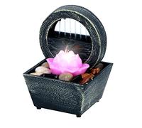 Arti Casa Fuente de mesa Lotus Flower - Agua interior con luz LED - Efecto positivo - Fuente interior con juego de guijarros - 11,5 x 17 cm