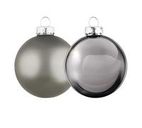 Arti Casa Juego de 6 Bolas de Navidad Plateadas para árbol de Navidad, de Cristal, para Interiores, 8 cm