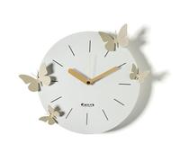 Arti & Mestieri Battito d'Ali - Reloj de pared de diseño, 100% fabricado en Italia, de hierro, diámetro 30 cm (ceniza y crema)