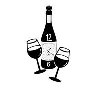 Arti & Mestieri Cin Cin - Reloj de pared de diseño 100% fabricado en Italia - de hierro, 30 x 55 cm - Negro gofrado