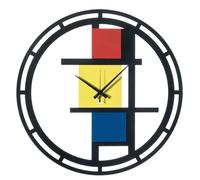Arti & Mestieri Mondrian 70 - Reloj de Pared de diseño 100% Fabricado en Italia - de Hierro, diámetro 70 cm, 0OR3880C340