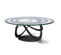 Arti & Mestieri Optical - Mesa ovalada de diseño, 100% fabricada en Italia, de hierro, 80 x 58 x 32 cm (negro)