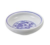 Artibetter 1 Pieza Plato de Tinta Cerámica Pequeño para Caligrafía y Soporte Multifuncional para Pinceles y Diseño Único de Porcelana Azul y Blanca Accesorio Práctico para Oficina y Hogar