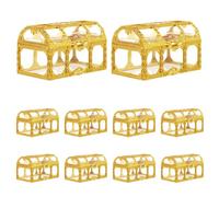 Artibetter 10 cajitas pequeñas para guardar baratijas - Caja rectangular con forma de cofre del tesoro pirata - Organizador de dulces para fiestas - Exhibidor vintage para baratijas para cumpleaños,