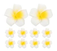 ARTIBETTER 10 Pcs Clips para el Cabello con Flores de Plumeria Hawaiana, Pinzas de Flores de Espuma, Accesorios de Cabello Blancos para Mujeres, Fiesta en la Playa, Boda, Decoraciones de