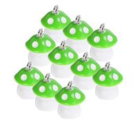 Artibetter 10 Piezas lindos dijes para hacer joyas joyería encontrar encanto fiesta accesorios champiñón forma encantos colgantes de hongos joyería de setas resina Green