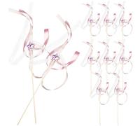 ARTIBETTER 10 Piezas Varitas Photo Tejido Decorativas Hadas y Rosa de Madera de Serpentinas y Campanas de Cumpleaños y Navidad, Accesorios Decorativos Props para Fiestas