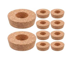 Artibetter 10 Tapas de Corcho para Hidroponía con Orificio Central de 6,5 Cm, Tapas de Madera para Jarrones y Tallos de Plantas, Uso Versátil para Propagación Hidropónica