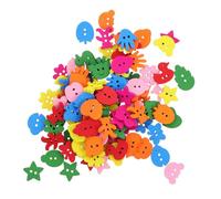 Artibetter 100 Piezas Botones de Madera Decorativos para Manualidades y Ropa, Prácticos y Fáciles de Almacenar, Diseños de Frutas y Animales Coloridos para Bricolaje
