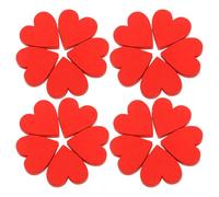 ARTIBETTER 100 Piezas de Confeti de Madera Roja en Forma de Corazón Recortes para Manualidades DIY Decoración Romántica para Mesa de Boda y San Valentín Adornos Pequeños para Bricolaje