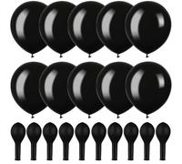ARTIBETTER 100 Unidades Globos Negros de Látex para Decoración de Fiesta y Eventos, Fáciles de Montar, Ideales para Celebraciones al Aire Libre y Fondos Fotográficos