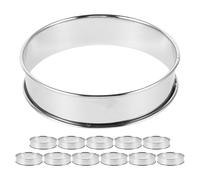 Artibetter 12 piezas Anillos Redondos para Hornear de Acero Inoxidable Antiadherentes Moldes para Tartas Crumpets y Galletas Molde Repostería Cocina Profesional