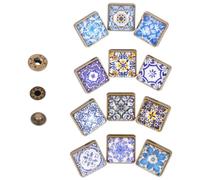 Artibetter 12 Piezas Botones a Presión para Costura Botones a Presión Multifunción de Aleación y Vidrio Cuadrados, Pequeños y Ligeros, Pulido Fino, para Sombreros y Ropa, Manualidades Diy,
