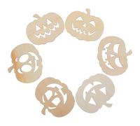 Artibetter 12 Piezas Calabazas de Madera para Halloween Caras de Miedo, Superficie Lisa y Forma de Calabaza, Ideales para Decoración Rústica y Manualidades DIY