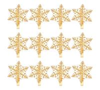 ARTIBETTER 12 Servilleteros Navideños de Metal Color Dorado Diseño de Copo de Nieve Aro para Servilletas Reutilizable para Decoración de Mesa Cenas y Fiestas Navideñas