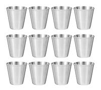 Artibetter 12 Vasos Reutilizables de Acero Inoxidable de 30ml, Portátiles y Resistentes a Roturas, Ideales para Graduaciones y Bebidas como Vodka y Agua