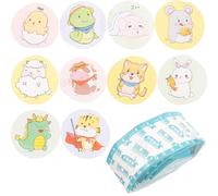 Artibetter 120 Parches Adhesivos Redondos para Heridas con Diseño de Animales de Dibujos Animados, Transpirables y No Se Pegan Herida, Ideales para Camping y Senderismo