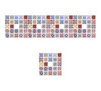 Artibetter 120piezas Adhesivos De Baldosas Vintage Impermeables De Azulejos Decorativos Para Cocinas y Baños De Instalar y Removibles Retro Para Decoración Del