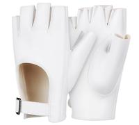 Artibetter 1par Guantes sin Dedos para Mujer de Material Sintético Blanco Diseño Dedo Cómodos y Flexibles para Conducción Cosplay Fiesta y Uso Diario Talla Única