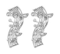 Artibetter 2 broches de diamantes de imitación con forma de nota musical - Broches de ramillete con forma de clave de sol - Joyería para el pecho, ideal para mochilas, chaquetas y bolsos.