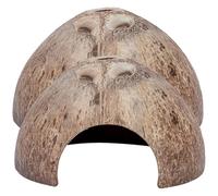 Artibetter 2 Cuevas para Reptiles Forma de Cáscara de Coco, Decoración Delicada y Resistente para Terrarios de Lagartos y Geckos, Refugio Multifuncional para Terrario