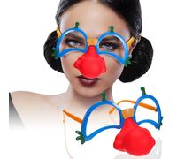 Artibetter 2 Gafas Divertidas de Carnaval Nariz Roja y Marco Azul, Accesorio Creativo para Fiestas y Photocall, Estructura Resistente y Diseño Único para Eventos