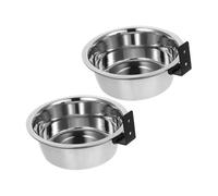 ARTIBETTER 2 Juegos Cuencos Elevados para Perros con Soporte Cuencos Colgantes de Acero Inoxidable para Alimentación y Agua Diseño Montado Pared para Ahorro de Espacio y Limpieza Fácil de