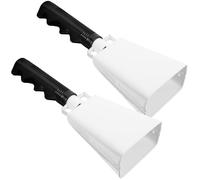 ARTIBETTER 2 Piezas Cencerros Asas, Cencerros de Percusión Manual de Aleación de Aluminio, Blanco, Sonido Fuerte, para Bodas y Marketing, para Personas Mayores y Discapacitados