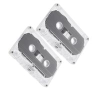 Artibetter 2 Piezas Cinta de Casete Virgen, Casete Vacío de Plástico Caja Rígida Transparente, Vintage y Retro, Multiuso, Suave, Fácil de Limpiar E Instalar, para Cumpleaños y Celebraciones