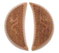 Artibetter 2 Piezas Copa de Adivinación de Madera Diseño de Media Luna y Doble Dragón, Ligera y Portátil para Altar u Oficina, Decoración Mística y Obsequio Especial