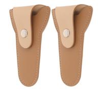 ARTIBETTER 2 Piezas Cortaúñas Multifuncional Funda Protectora de Pu Color Café para Salón y Hogar, Bolsa para Guardar Tijeras de Cutículas y Protección Segura