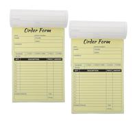 Artibetter 2 Piezas Cuaderno de Facturas Libro de Pedidos de 2 Partes, Papel Blanco, 2 Libros por Paquete, Duplicación Automática, Gestión de Pedidos, para Operaciones de Mostrador y Campo,