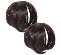 Artibetter 2 Piezas de Pelucas Postizas Marrón para Mujer, Fibras Químicas Fáciles de Usar y Transpirables, Peluca Lisa Parte Superior Cabeza