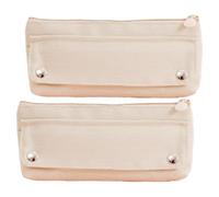 Artibetter 2 Piezas Estuche para Lápices Oxford Beige Cremallera | Organización de Papelería para Estudiantes y Escritores, Multi-compartimento, Protección Firme, Uso Escolar y Viaje