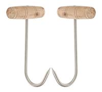 Artibetter 2 piezas Gancho Carnicero T Tipo Acero Inoxidable Resistente para Colgar Carne Carnicerías y Barbacoas Fácil de Limpiar y Uso Profesional