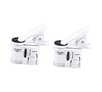 ARTIBETTER 2 Piezas Lupa para Móvil con Luz LED Microscopio Portátil con Clip para Smartphone para Exploraciones y Detección de UV Color