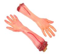 Artibetter 2 Piezas Manos Cortadas de Halloween Efecto Aterrador y Apariencia Realista, Brazo Falso de Cuero Artificial y Relleno de Algodón para Decoración en Fiestas de Terror