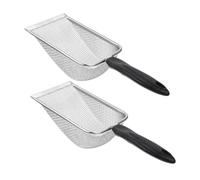 Artibetter 2 Piezas Pala De Arena De Acero Inoxidable para Terrarios De Reptiles Pala De Limpieza para Mascotas Malla Fina De Reptiles