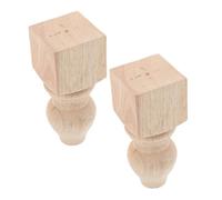 Artibetter 2 Piezas Patas de Madera Maciza para Muebles Pies Cuadrados Tallados sin Acabado para Sofá y Sillón Diseño Estable y Fácil Instalación Repuesto para Muebles de Salón y Dormitorio