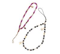 Artibetter 2 Piezas Phone Charm Wrist Strap Star Beaded Pendant Lightweight Anti-lost Phone Wristlet Compatible Various Models For Outdoor Use