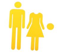 Artibetter 2 Piezas Placa de Identificación de Baño de Acrílico Dorado Señalización de Lavabo para Hombres y Mujeres Decoración Elegante para y Comercios Guía para Públicos y Privados