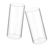 Artibetter 2 Piezas Portavelas Cilíndrico Transparente de Vidrio Diseño Abierto y Antiviento de Unidades para Decoración del Hogar y Protección de Velas