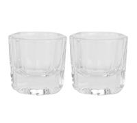 Artibetter 2 Piezas Vasos de Cristal para Manicura Profesionales, Portátiles y Fáciles de Llevar, Ideales para Técnicos y Especialistas de Uñas en Uso Profesional